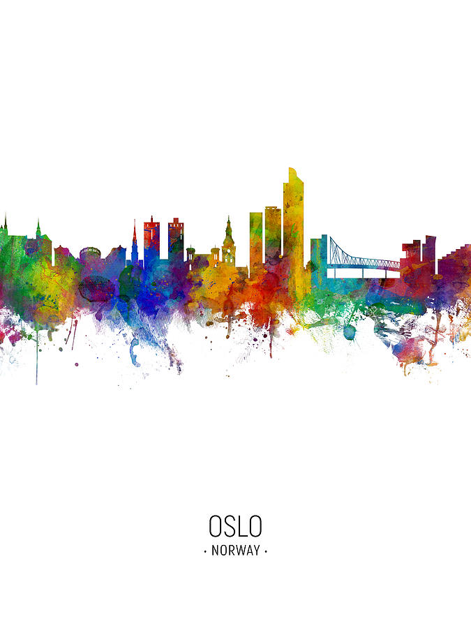 Oslo Norway Skyline #12 Digital Art by Michael Tompsett