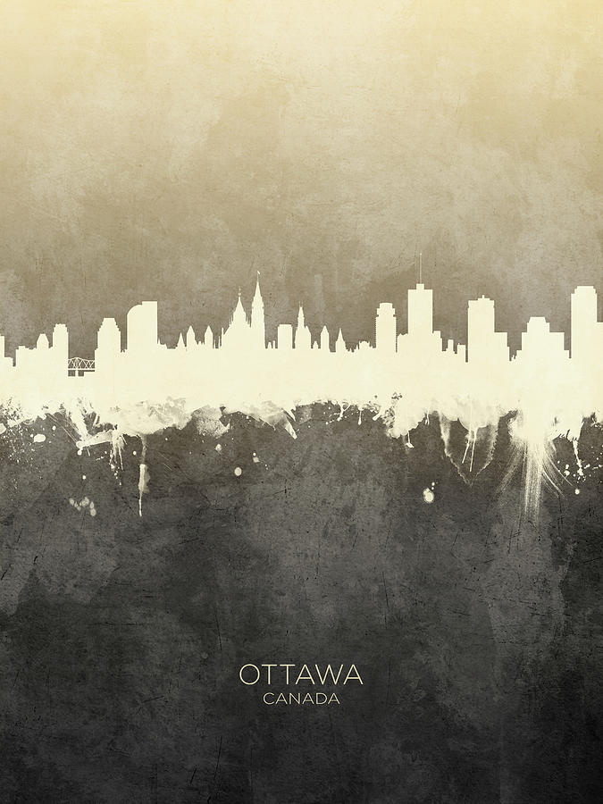 Skyline Digital Art - Ottawa Canada Skyline #12 by Michael Tompsett