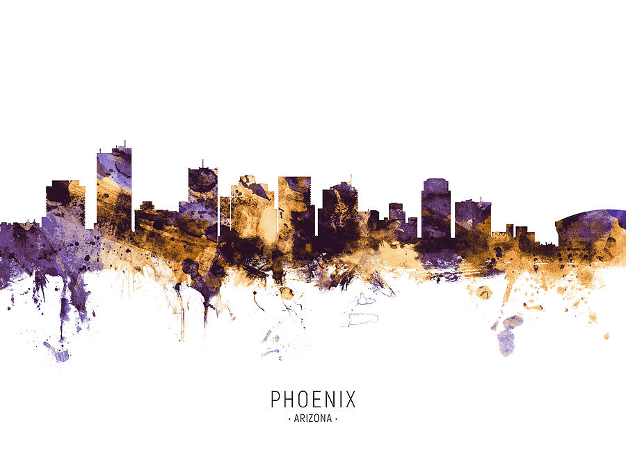 Phoenix Arizona Skyline #12 Digital Art by Michael Tompsett