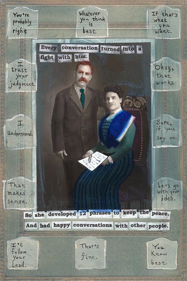 12 Phrases to Keep the Peace in Her Marriage Painting by Jo Potocki 12 Phrases to Keep the Peace in Her Marriage Painting by Jo Potocki