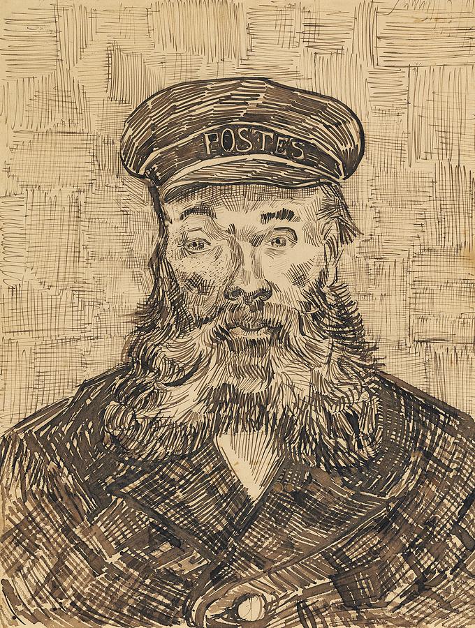 Vincent Van Gogh Drawing - Portrait of Joseph Roulin #12 by Vincent van Gogh