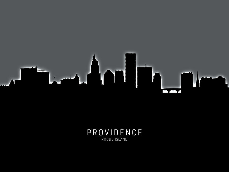 Providence Rhode Island Skyline #12 Digital Art by Michael Tompsett