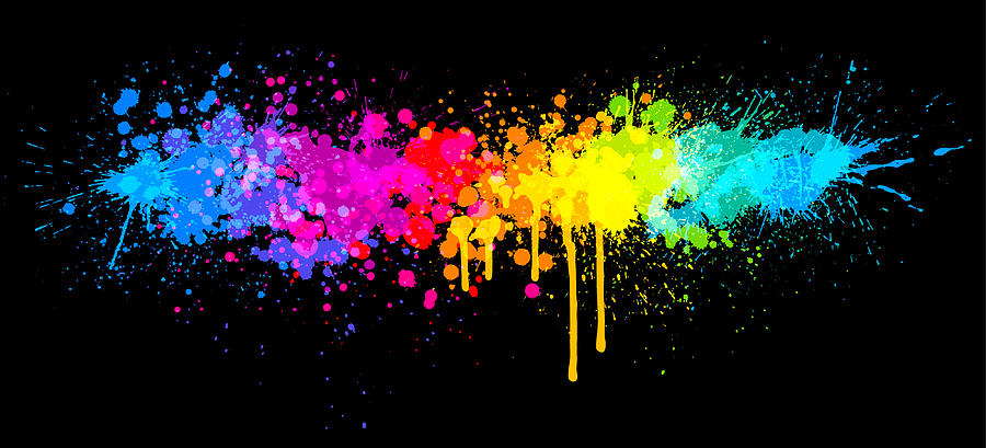 Rainbow paint splash #12 Drawing by Enjoynz