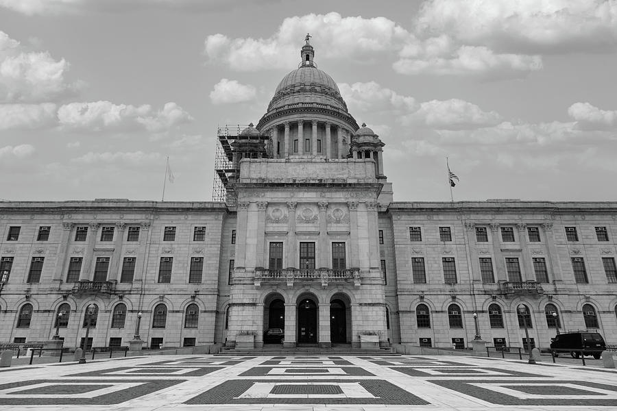 Rhode Island state capitol building in black and white #12 Photograph by Eldon McGraw