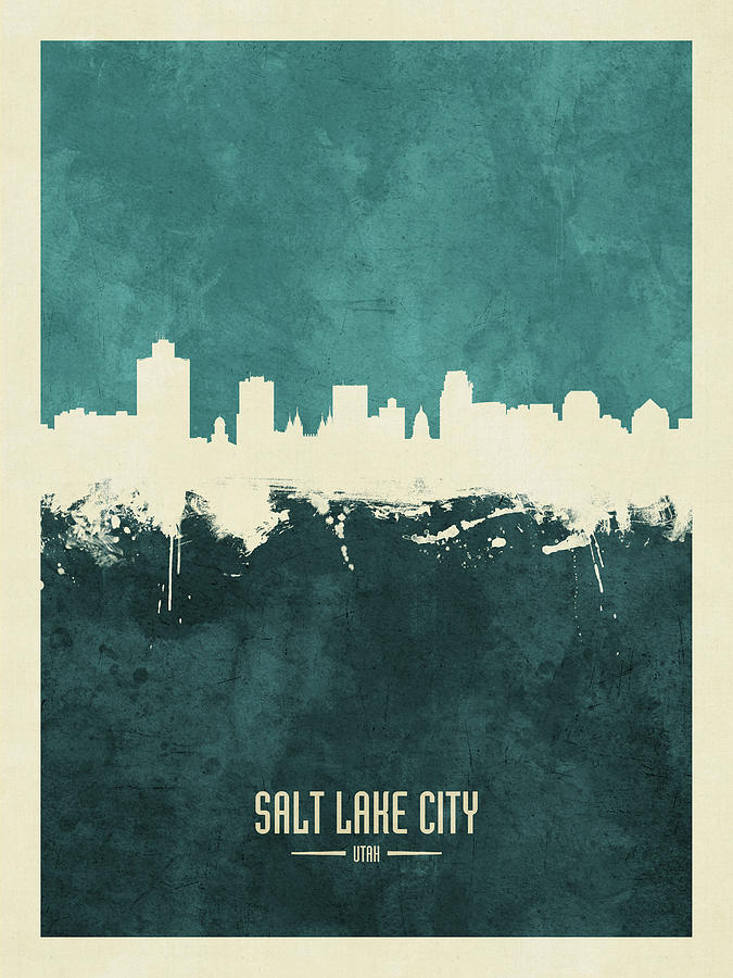Salt Lake City Utah Skyline #12 Digital Art by Michael Tompsett