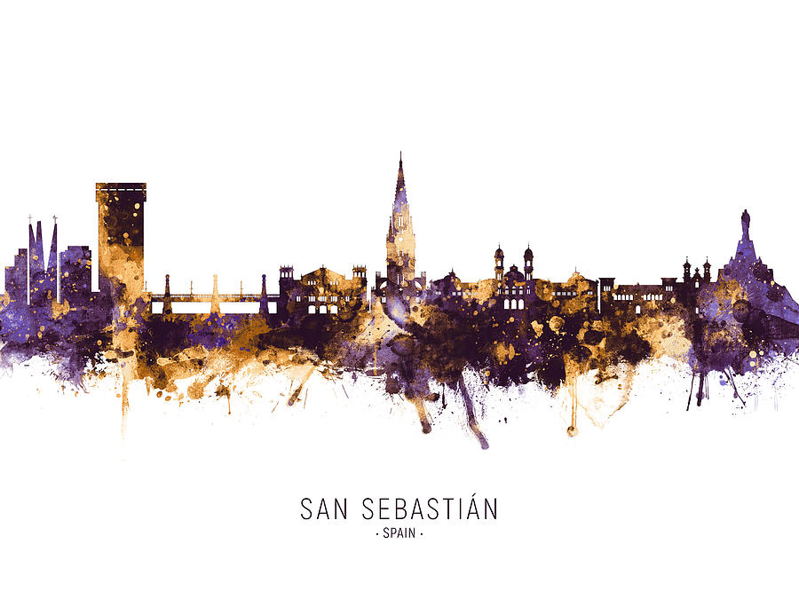 San Sebastian Spain Skyline #12 Digital Art by Michael Tompsett
