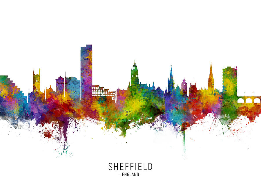 Sheffield England Skyline #12 Digital Art by Michael Tompsett