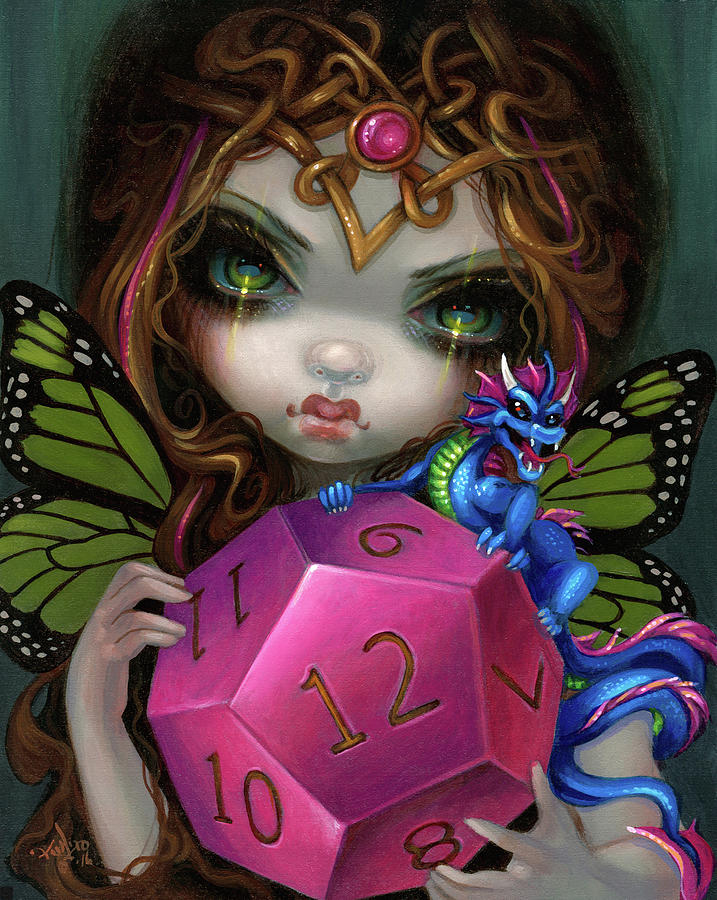 12 Sided Dice Fairy Painting by Jasmine Becket-Griffith