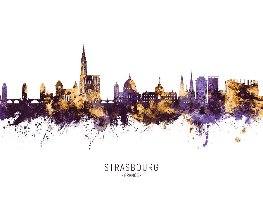 Strasbourg France Skyline #12 Digital Art by Michael Tompsett