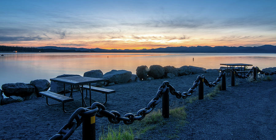 Sunrise over yellowstone lake in yellowstone national park #12 Photograph by Alex Grichenko