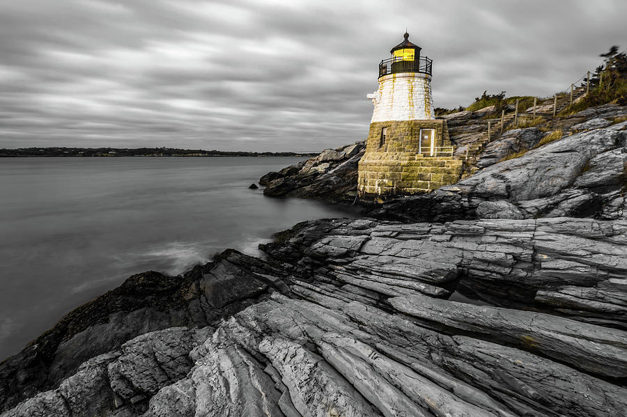 Sunset In Newport Rhode Island At Castle Hill Lighthouse #12 Photograph by Alex Grichenko