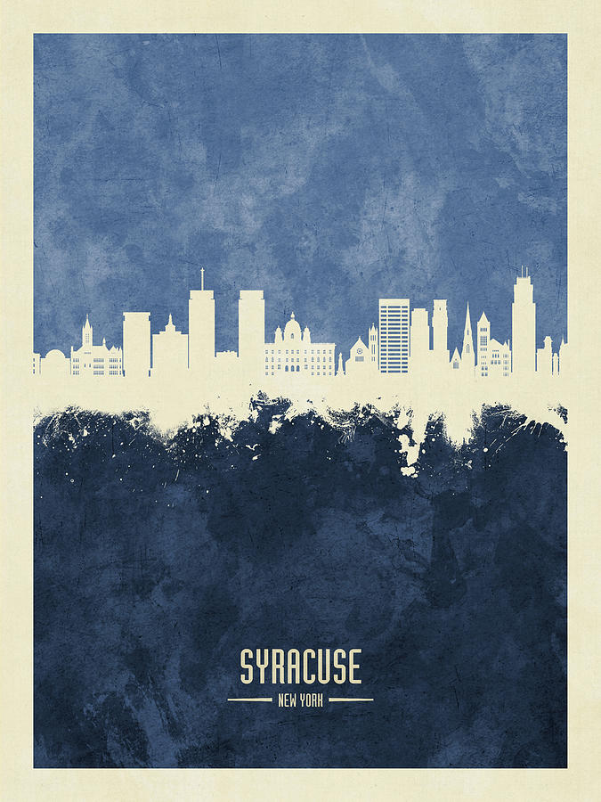 Syracuse Digital Art - Syracuse New York Skyline #12 by Michael Tompsett