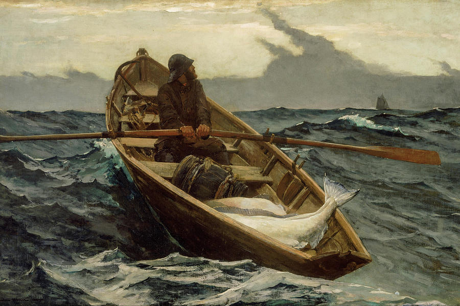 Boat Painting - The Fog Warning #12 by Winslow Homer