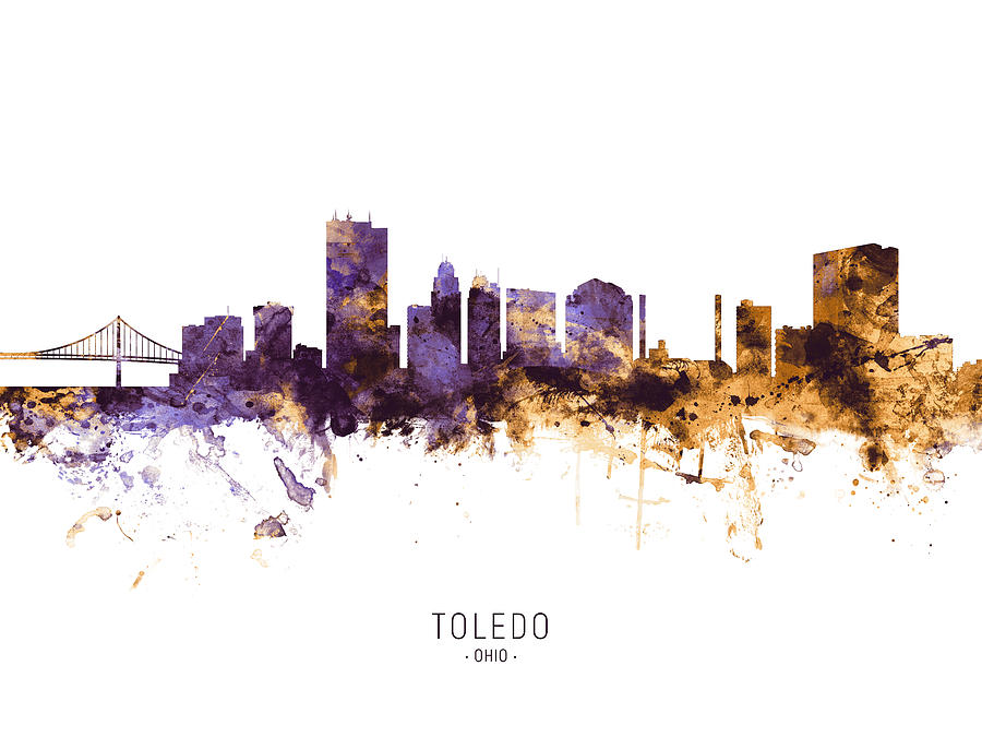 Toledo Ohio Skyline #12 Digital Art by Michael Tompsett