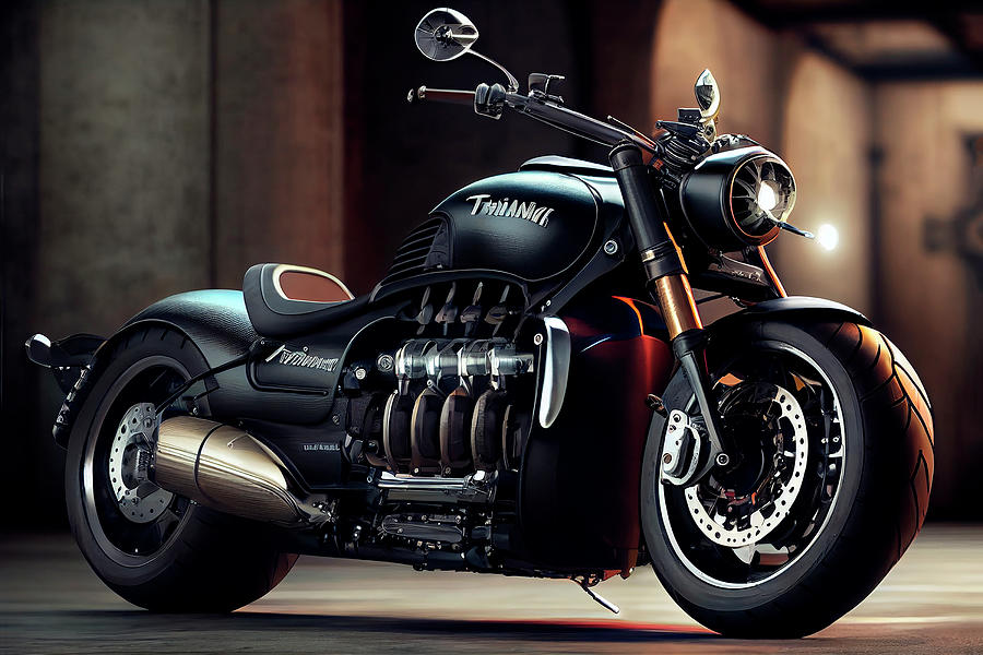 Triumph Rocket 3 Motorcycle Renders Digital Art by Tim Hill - Pixels