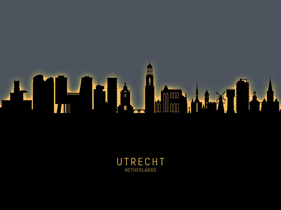 Utrecht The Netherlands Skyline Digital Art by Michael Tompsett