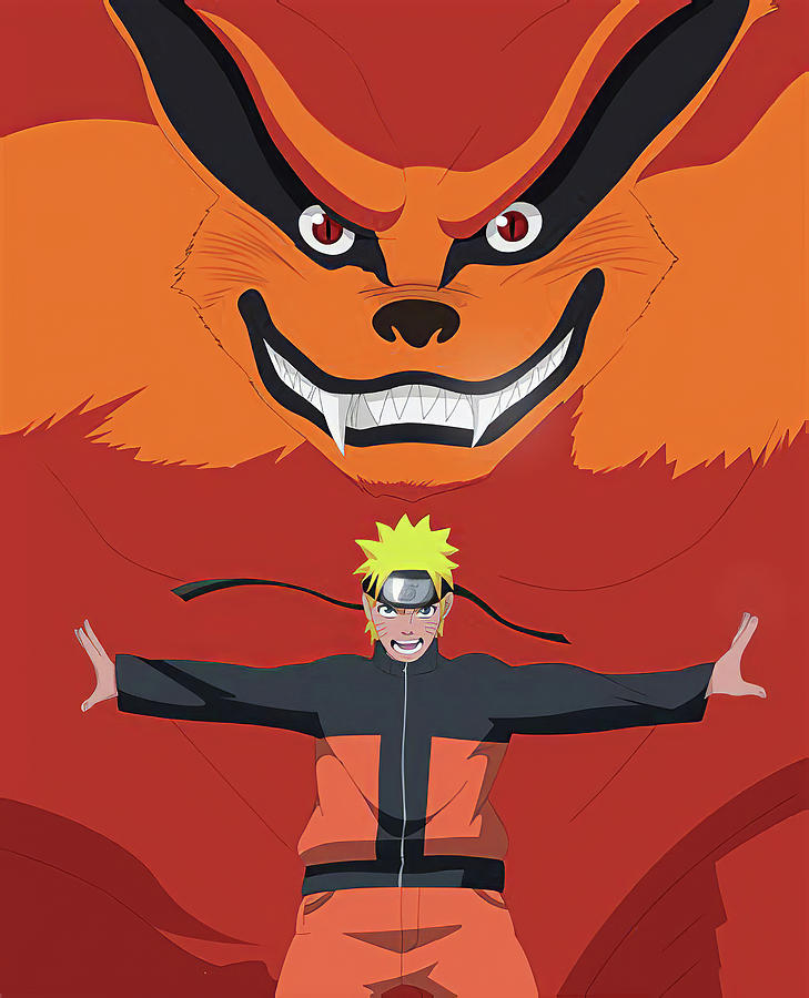 Naruto and Kurama Drawing by Nguyen Linh - Fine Art America