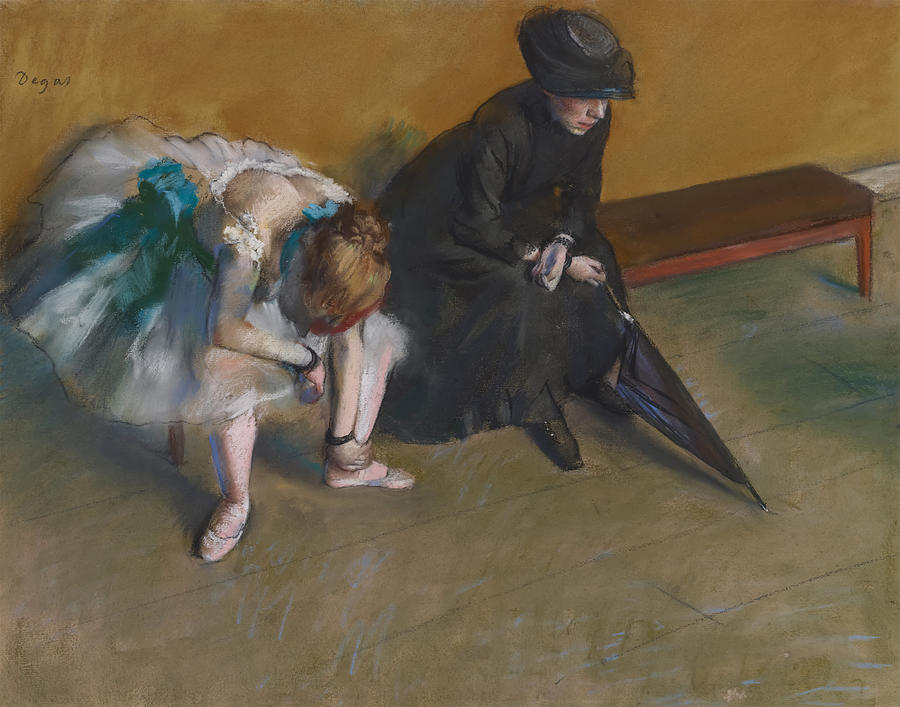 Edgar Degas Painting - Waiting by Edgar Degas by Mango Art