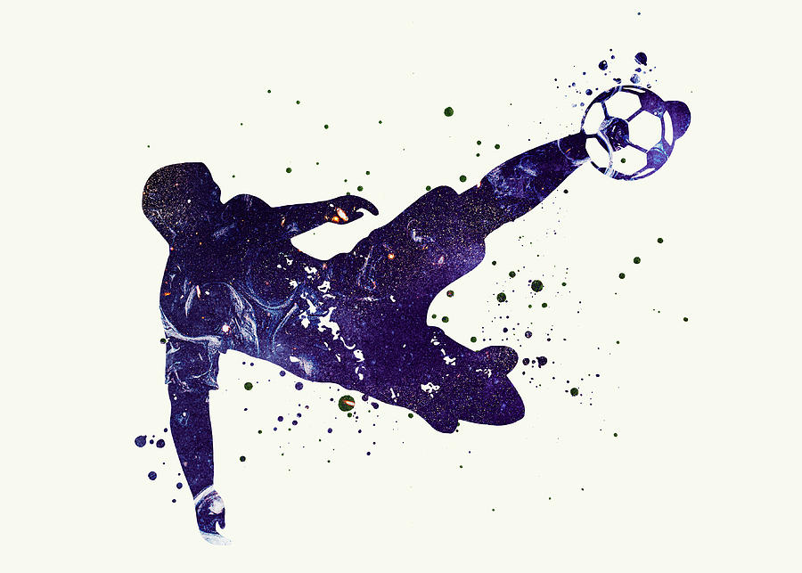 Watercolor Soccer Player Man Watercolor Print Running Soccer Boy ...