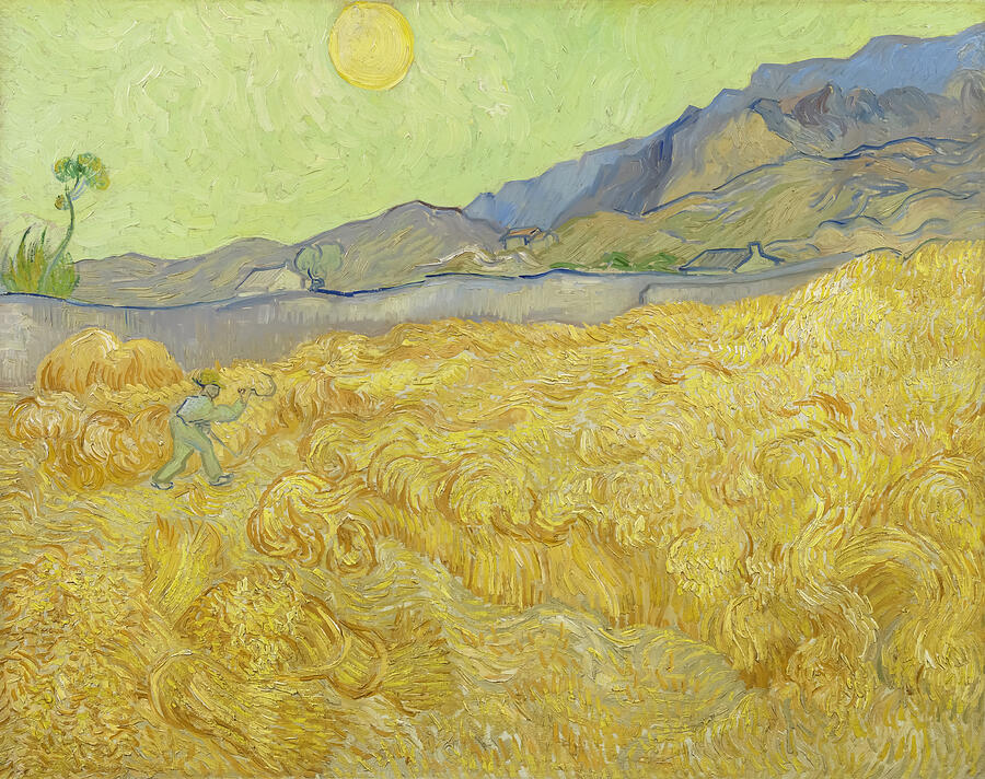 Wheatfield With A Reaper By Vincent Van Gogh Painting