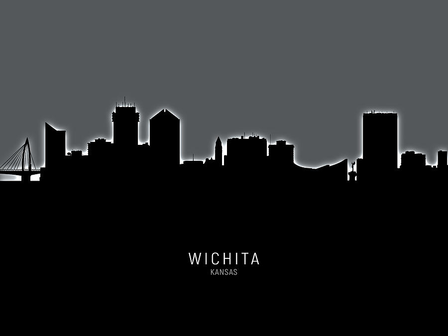Wichita Kansas Skyline #12 Digital Art by Michael Tompsett