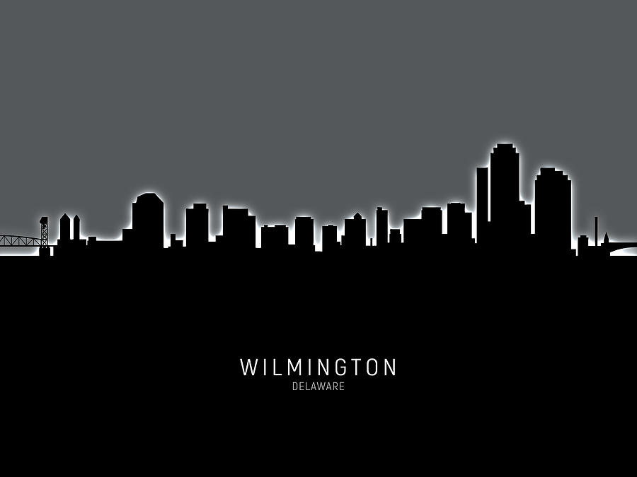 Wilmington Delaware Skyline #12 Digital Art by Michael Tompsett