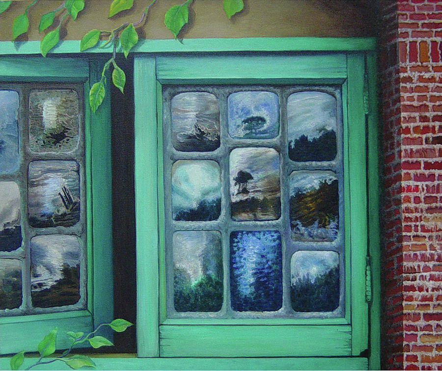 12 Windows Painting by DianaWright Troxell