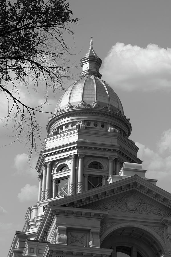 Wyoming state capitol building in Cheyenne Wyoming in black and white #12 Photograph by Eldon McGraw