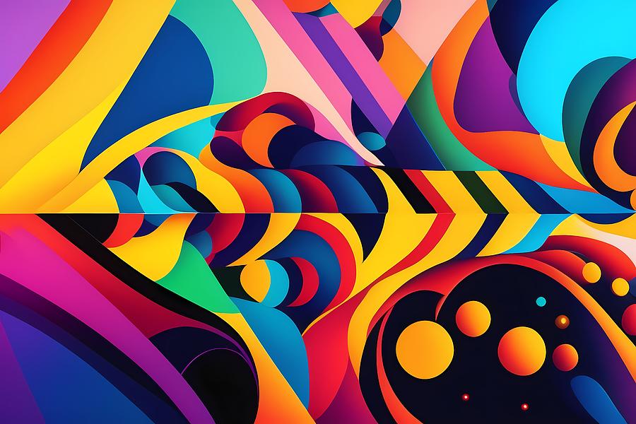 Colorful Trippy Psychedelic Retro Abstract Art Digital Art By Abstract 