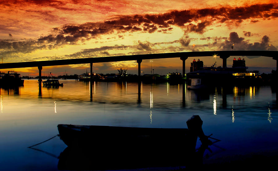 Burning Bridge Sunset Photograph by Montez Kerr