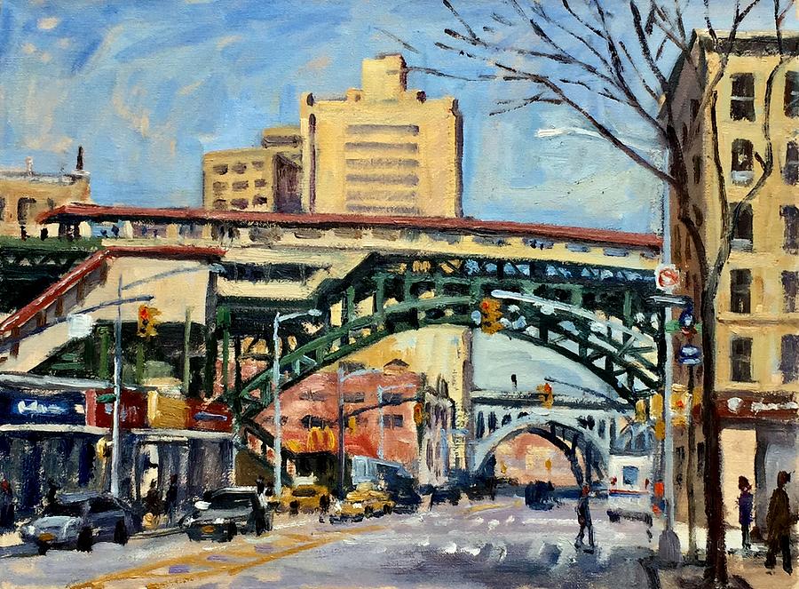125th and Broadway NYC Painting by Thor Wickstrom