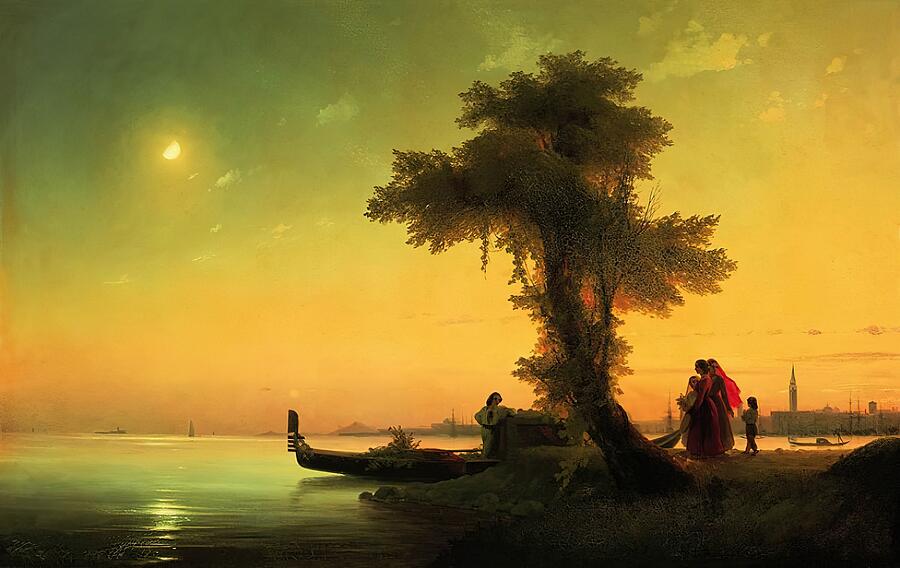 Sunset Painting - Ivan Aivazovsky #126 by Ivan Aivazovsky