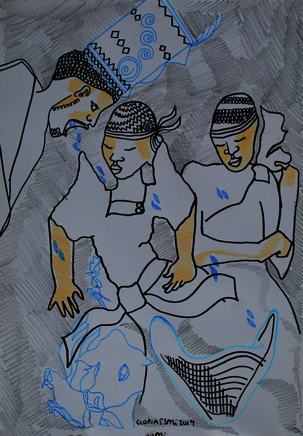 Kintu and Nambi Kintus Tasks #126 Painting by Gloria Ssali