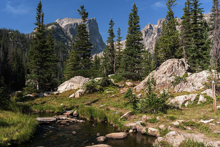 12,713 foot Hallett Peak with a Dramatic Mountain View in Northern ...