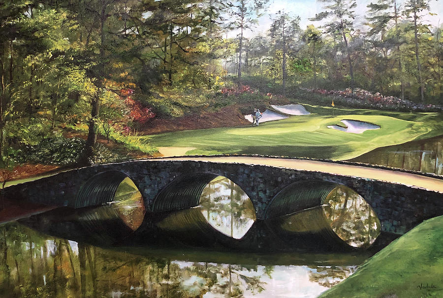 12th Hole At Agusta Painting by Judy Rixom