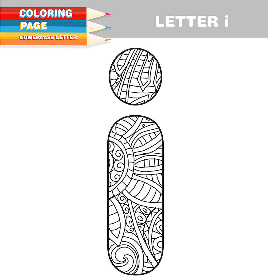 Adult Coloring book lower case letters hand drawn template #13 Drawing by JDawnInk