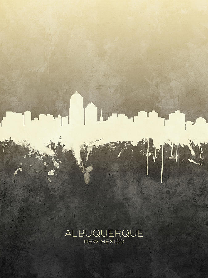 Albuquerque Digital Art - Albuquerque New Mexico Skyline #13 by Michael Tompsett