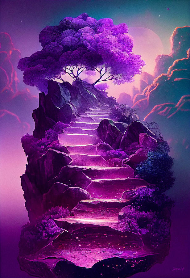 Amethyst Stairway Digital Art by SampadArt Gallery - Fine Art America