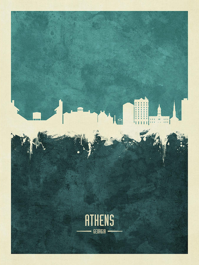 Athens Georgia Skyline #13 Digital Art by Michael Tompsett