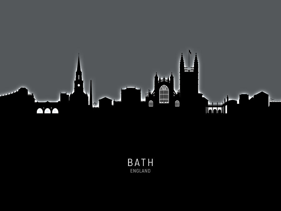 Bath England Skyline Cityscape #13 Digital Art by Michael Tompsett