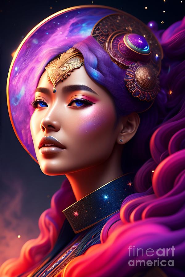 Beautiful cosmic sorceress nebulas galactic Digital Art by Boon Mee ...