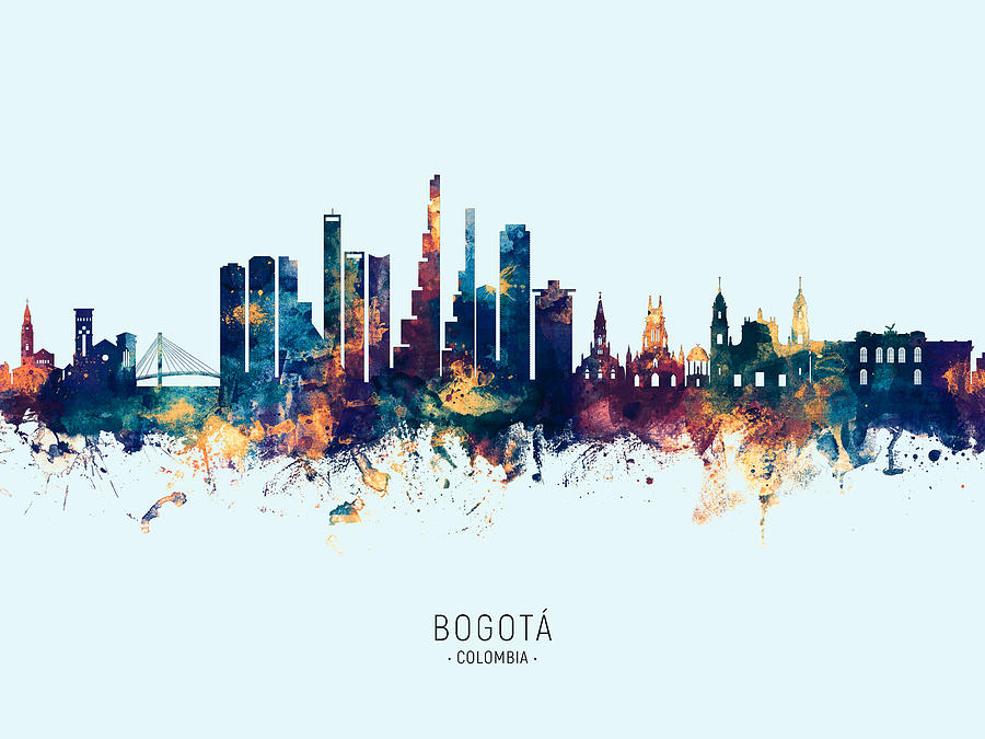 Bogota Colombia Skyline #13 Digital Art by Michael Tompsett