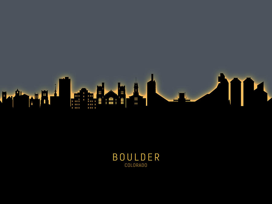 Boulder Colorado Skyline #13 Digital Art by Michael Tompsett