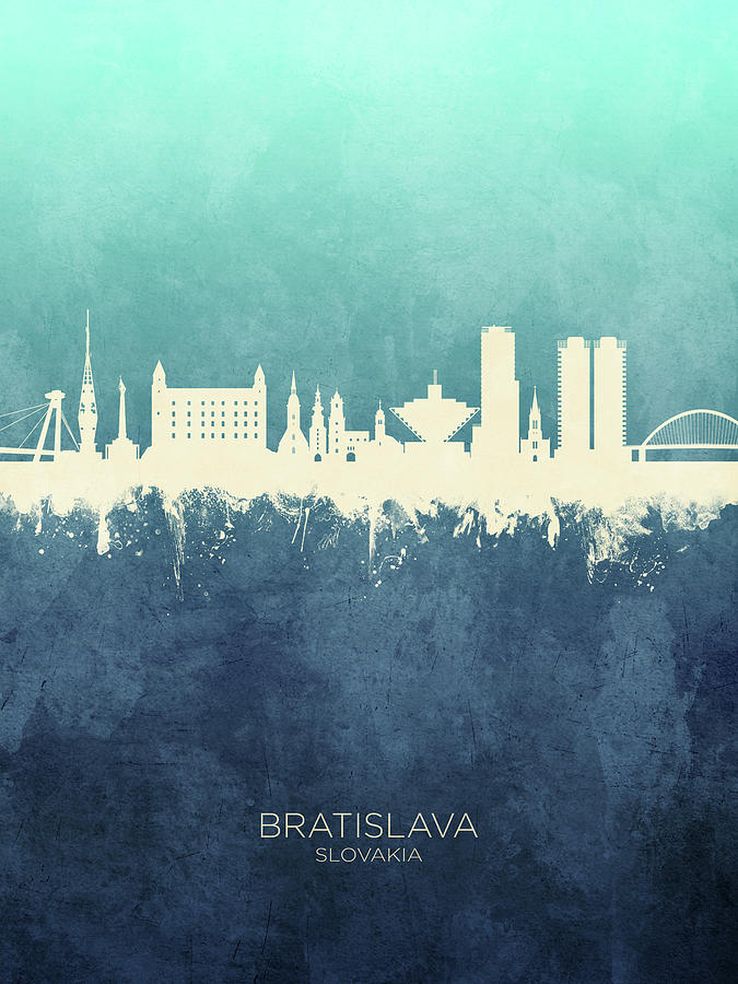 Bratislava Slovakia Skyline #13 Digital Art by Michael Tompsett