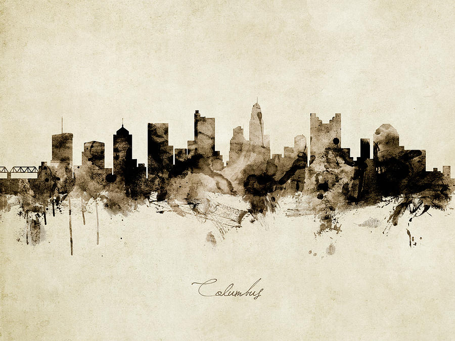 Columbus Ohio Skyline #13 Digital Art by Michael Tompsett