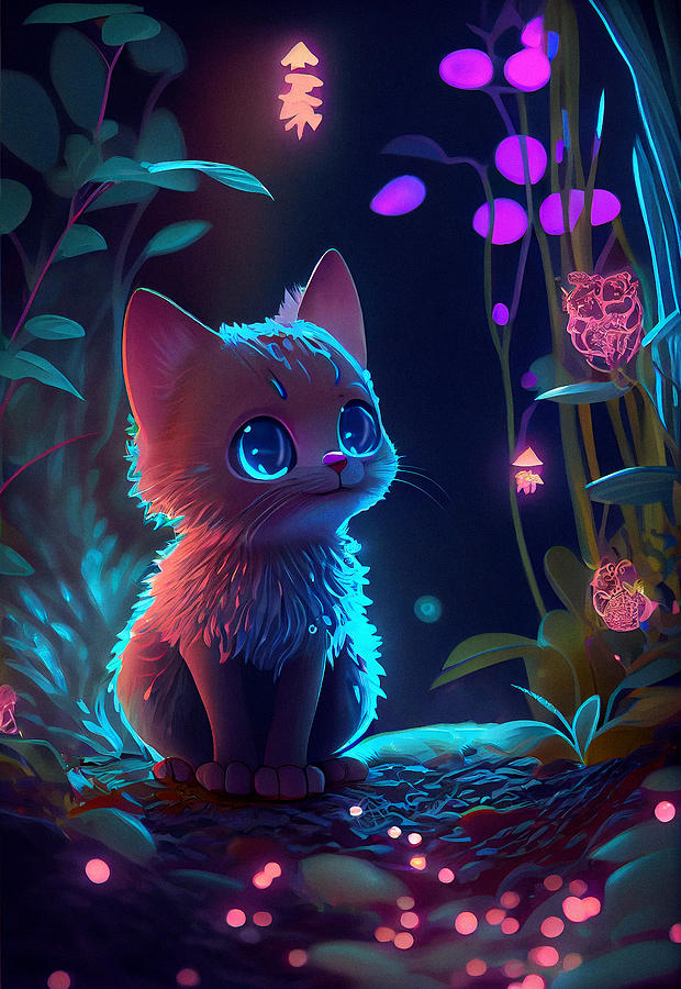 Cute Cat #5 by SampadArt Gallery