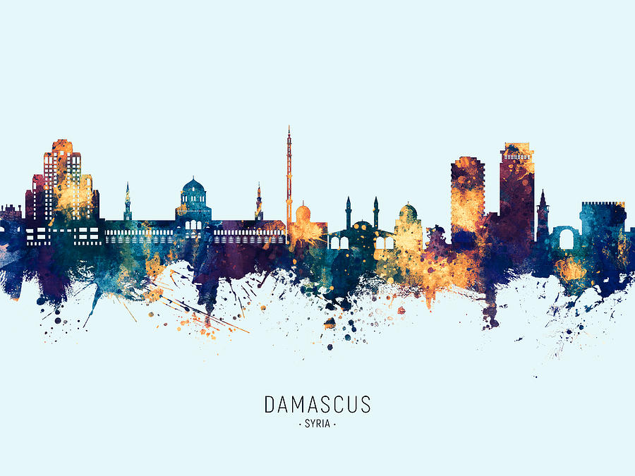 Damascus Syria Skyline #13 Digital Art by Michael Tompsett