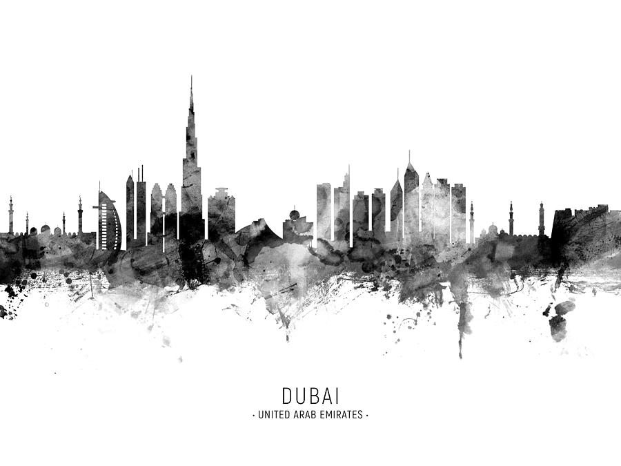 Dubai Skyline #13 Digital Art by Michael Tompsett