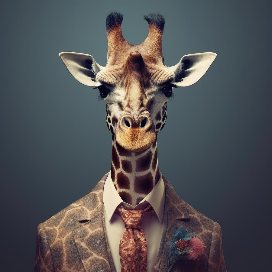 Fantastic Giraffe in a Suit Digital Art by Colorful Liquid - Fine Art ...