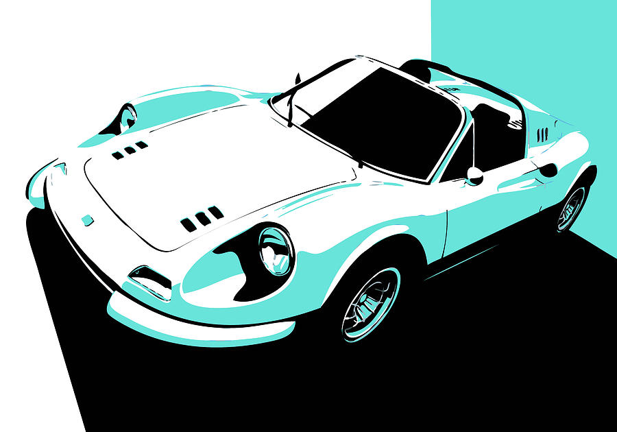 Car Digital Art - Ferrari Dino - Classic Italian Sports Car #13 by Thespeedart